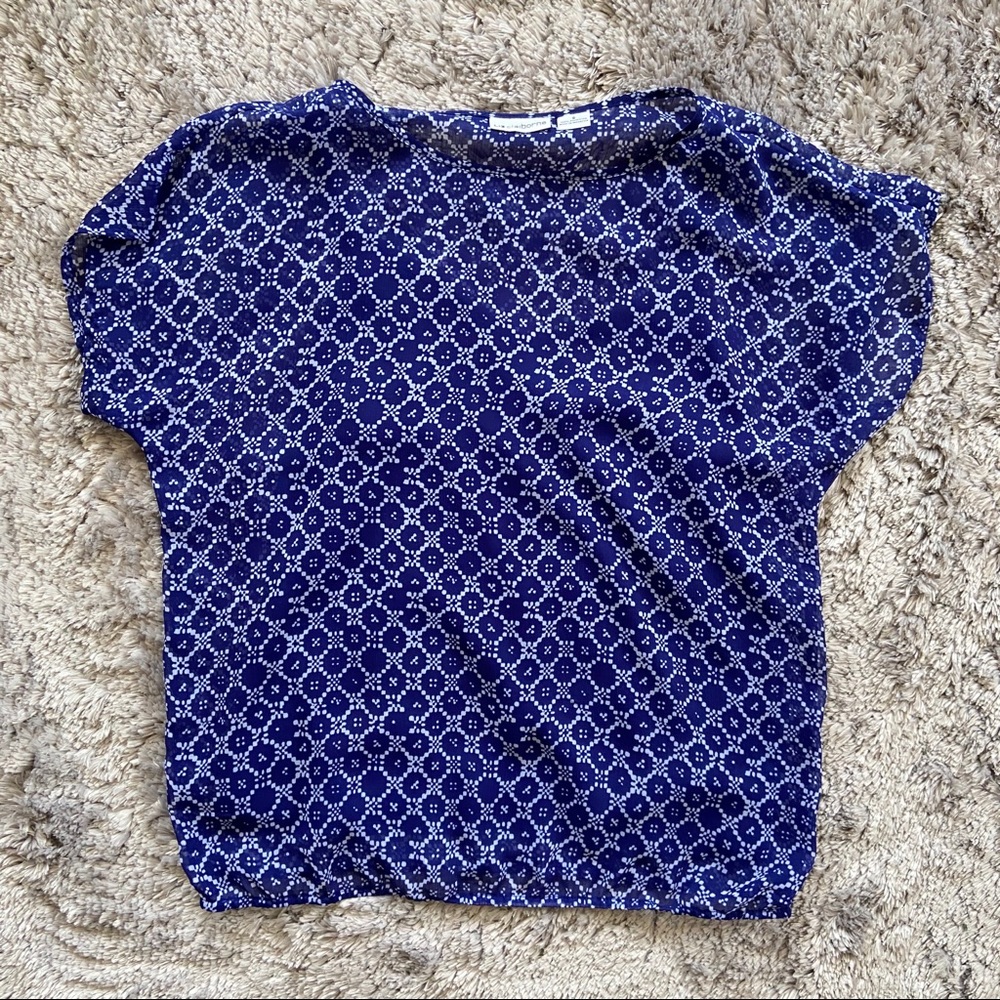 liz claiborne blue mesh blouse with tank top